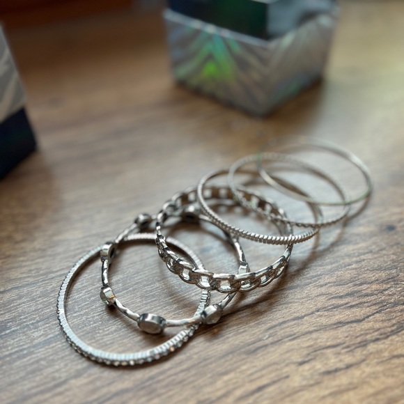 INC international Concepts-Silver Braid Bangle (6) Set! - Picture 6 of 13